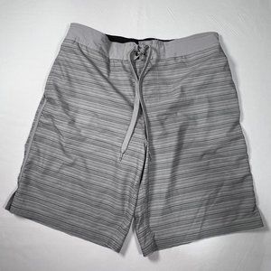 OP Ocean Pacific-Mens Med Board Shorts-Swim Trunks 32/34 Gray‎ Pockets